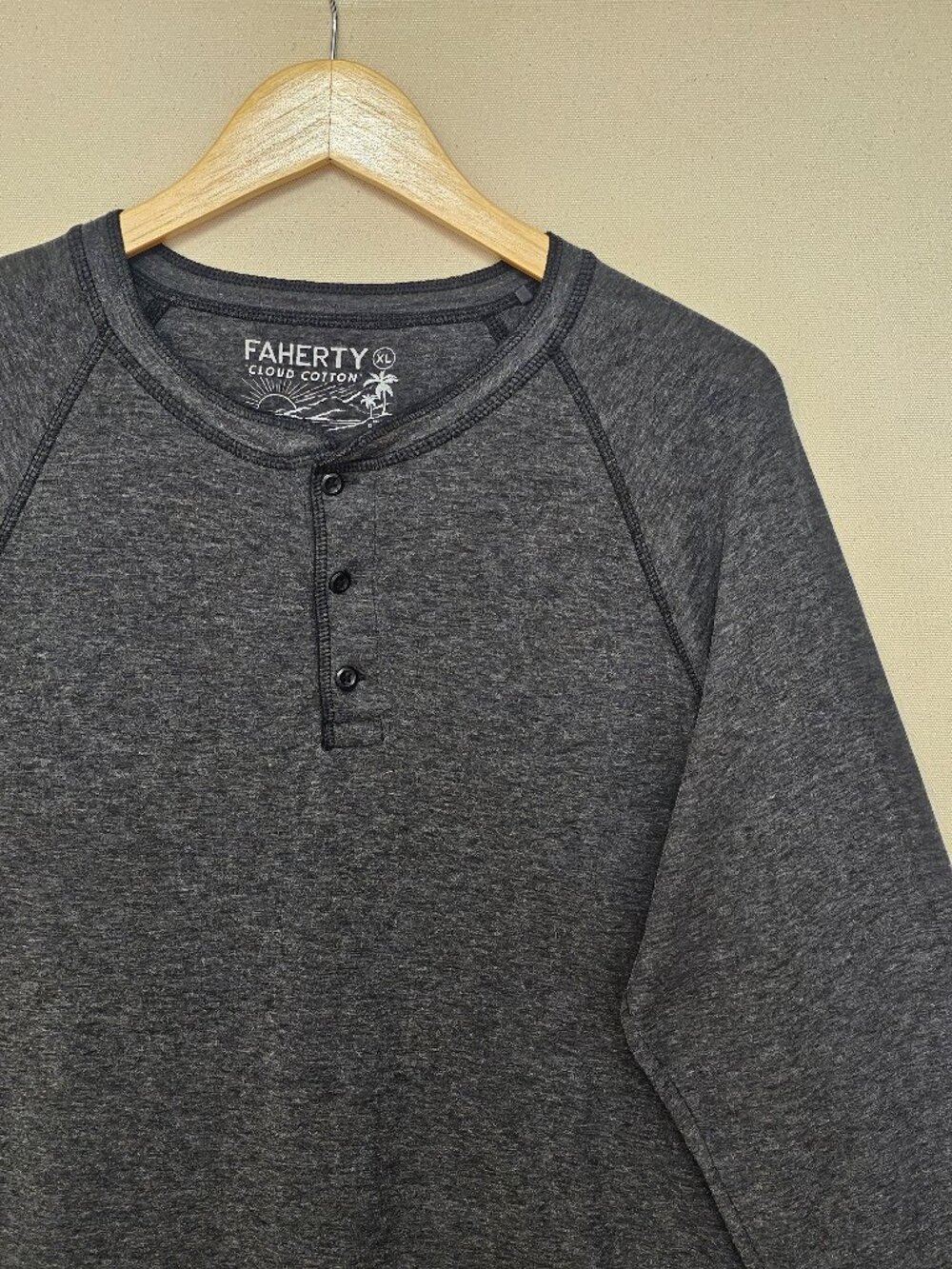 Faherty Long Sleeve Cloud Cotton Henley XL